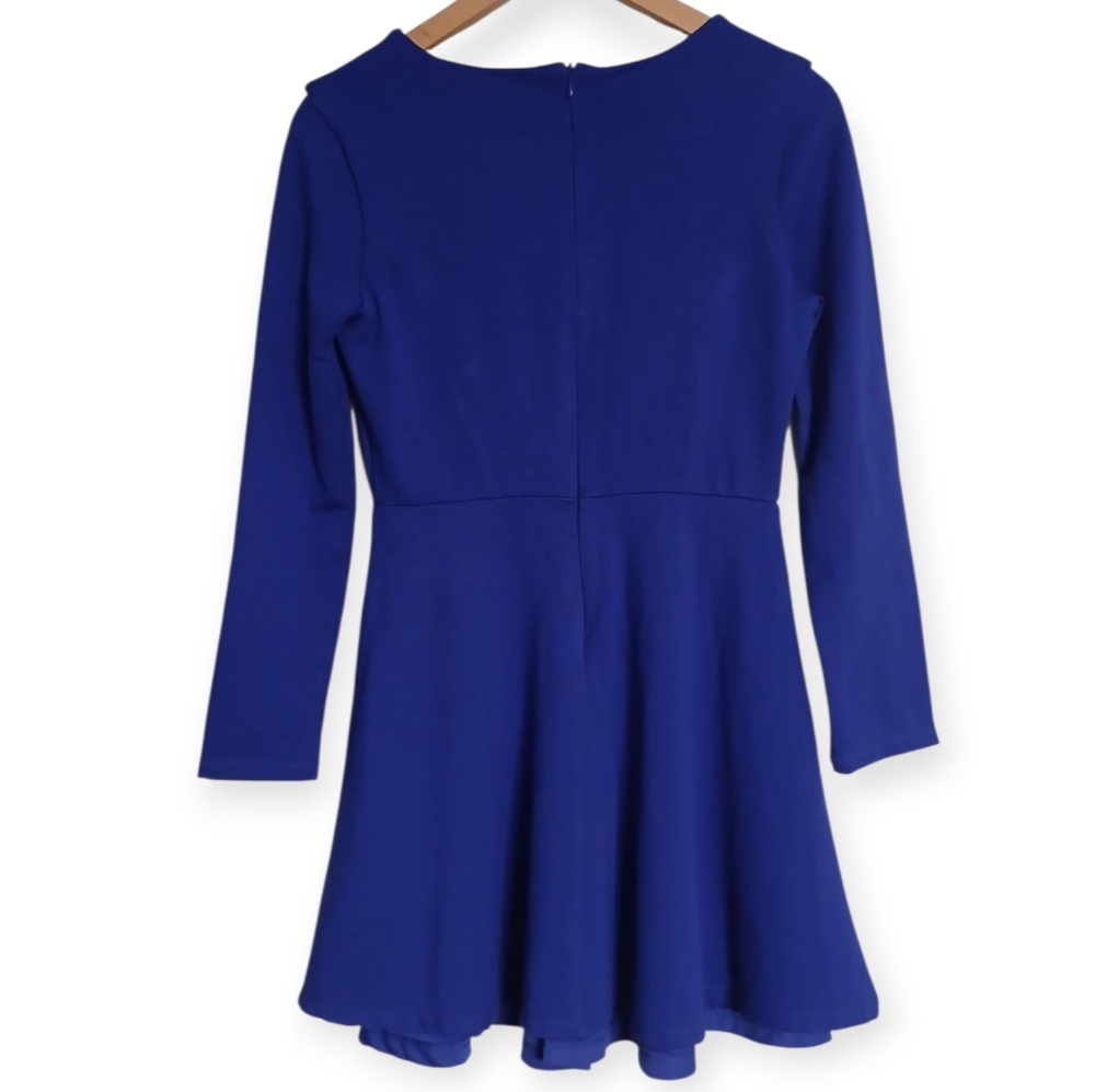 LULUS FOREVER CHIC ROYAL BLUE LONG SLEEVE DRESS. SIZE M - Picture 2 of 16